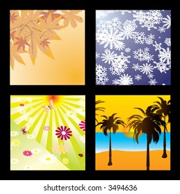 four seasons in one image acollection of four different squares with each of the seasons
