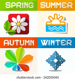 Four Seasons Paper Vector Symbols 