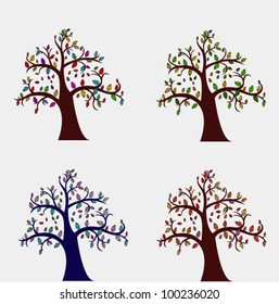 Four seasons - spring, summer, autumn, winter. Art tree beautiful for your design