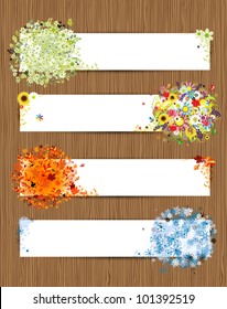 Four seasons - spring, summer, autumn, winter. Banners with place for your text