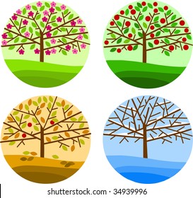 four seasons - spring, summer, autumn and winter
