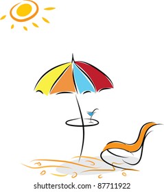 Four seasons. Spring, summer, autumn, winter. Vector illustration