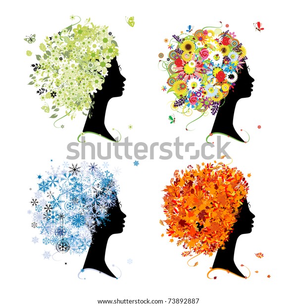 Four Seasons Spring Summer Autumn Winter Stock Vector (Royalty Free ...