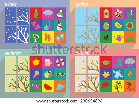 Four seasons symbol vector illustration
