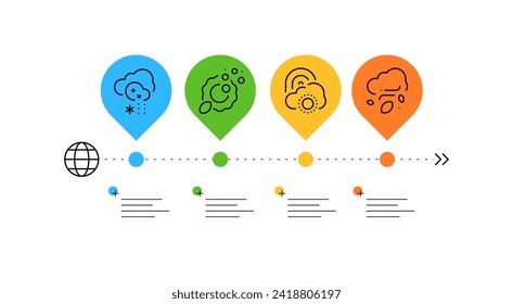 Four seasons. Timeline with seasons change. Infographic element, flat graphics. Vector file.