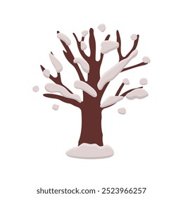 Four seasons tree - spring, summer, autumn, winter on white background. Vector illustration in flat cartoon style