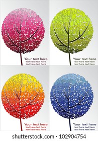 Four seasons trees - spring, summer, autumn, winter