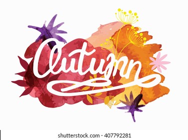 Four Seasons Typographic Banner. Autumn Poster. Vector Illustration EPS 10