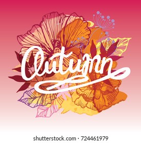 Four Seasons Typographic Banner. Autumn poster. Vector illustration EPS 10