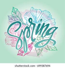 Four Seasons Typographic Banner.  Spring poster. Vector illustration EPS 10