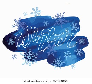 Four Seasons Typographic Banner.  Winter poster. Vector illustration EPS 10