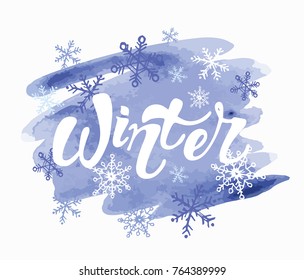 Four Seasons Typographic Banner.  Winter poster. Vector illustration EPS 10