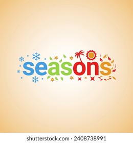 Four seasons typographic text banner design