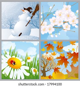 Four seasons. Vector.