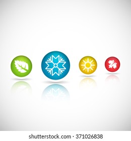 Four seasons vector icon set.