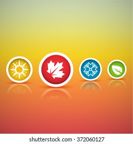 Four seasons vector icon set.