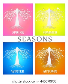 Four seasons. Vector illustration.