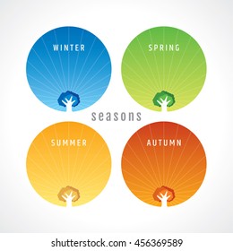 four seasons vector symbols