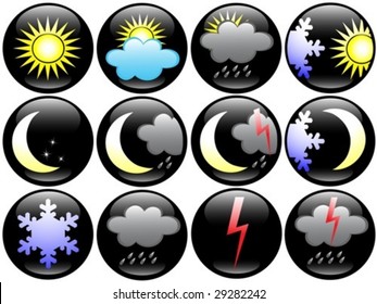 Four seasons weather icons, vector. Jpeg also available in my port.