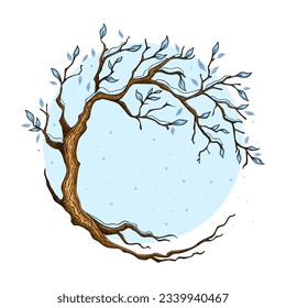 Four seasons - winter. Circle Tree