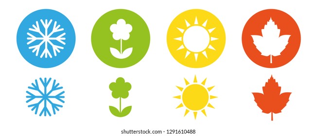 four seasons winter spring summer fall icon set vector illustration EPS10