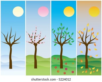 Four seasons: winter, spring, summer and autumn.
