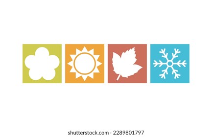 four seasons of the year logo icon concept