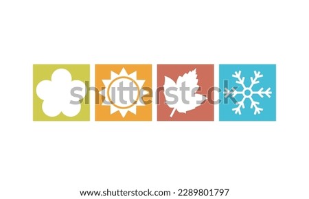 four seasons of the year logo icon concept