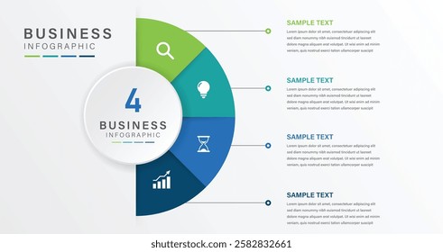 Four section infographic diagram for business