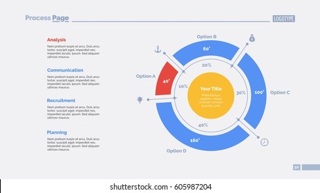 Four Sectors Doughnut Chart Slide Template