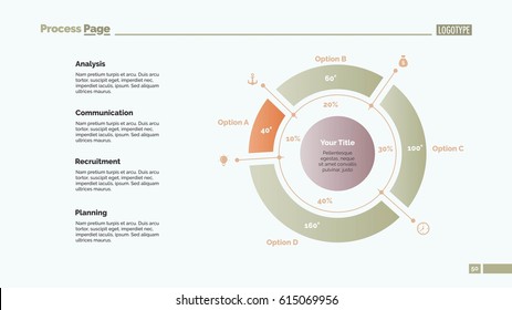 Four Sectors Doughnut Chart Slide Template