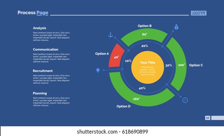 Four Sectors Doughnut Chart Slide Template Stock Vector (Royalty Free ...