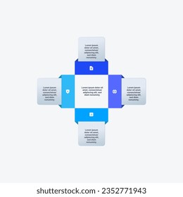 Four segment vector infographic for marketing and business presentations