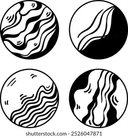 four set abstract form illustration artwork for template, icon,logo or creative design 