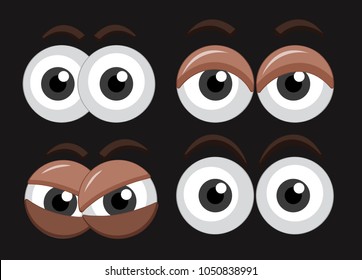 Four set of eyes with different expressions illustration