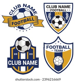Four set of football logo design