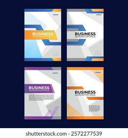 Four Set Modern Book Cover Design separator Page Business Report Annual Report Proposal portfolio, brochure, poster A4 Size 