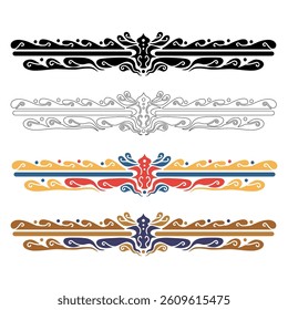 Four Set Ornate Decorative Border Design