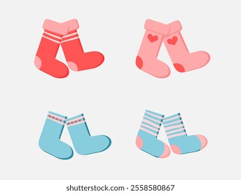 Four set of stock for winter. Vector Illustration