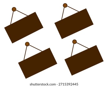 Cuatro Conjuntos de tablas colgantes en blanco. Tablero colgante ilustración para información.