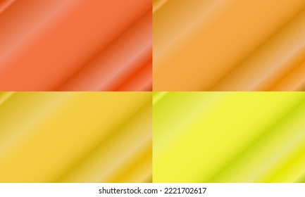 Four sets of shining diagonal gradient. abstract, modern and colorful style. gold, orange and yellow. great for background, wallpaper, card, cover, poster, banner or flyer