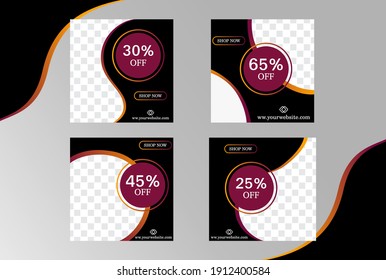 Four Sets of Social Media Banner Post Templates and feed posts, perfect for sales promotion, digital marketing, Design, for instagram ads etc.