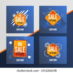 Four Sets of Social Media Banner Post Templates and feed posts, sales pitch, digital marketing, ready to edit and use.