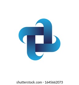 four shape logo vetor blue color