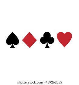 Four shapes of cards deck illustration isolated in a white background