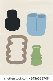 Cuatro formas de jarrones póster impresión de arte interior
