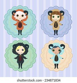 Four sheep card