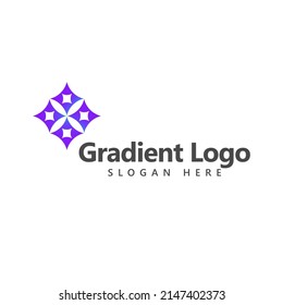 Four shinny gradient colored diamond vector logo. Logo for company and organization.