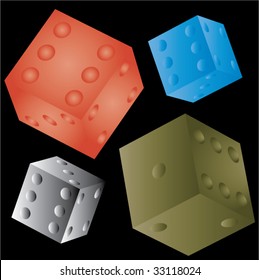 Four shiny dices for winners
