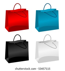 Four shopping bags collection. Vector illustration